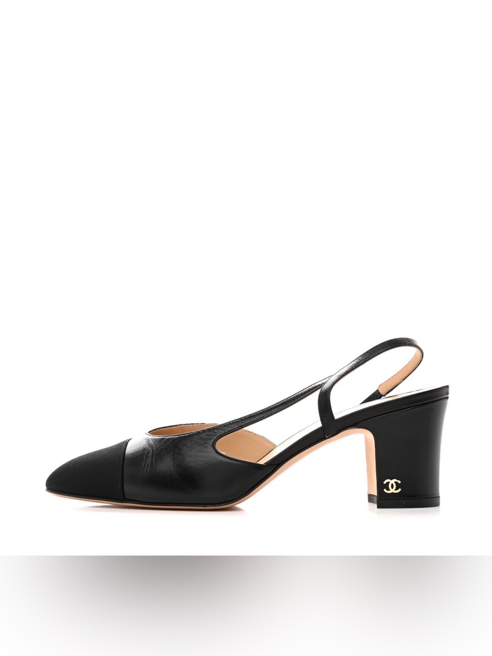 CHANEL Classic Black Slingback Pumps 39.5 + Box, Dust Bags & Shopping Bag